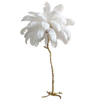 Торшер Delight Collection BRFL5014 white/antique brass Ostrich Feather