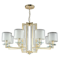 Люстра Crystal lux NICOLAS SP-PL8 GOLD/WHITE