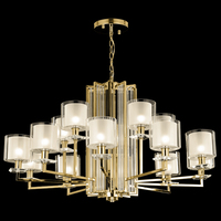 Люстра Crystal lux NICOLAS SP-PL10+5 GOLD/WHITE